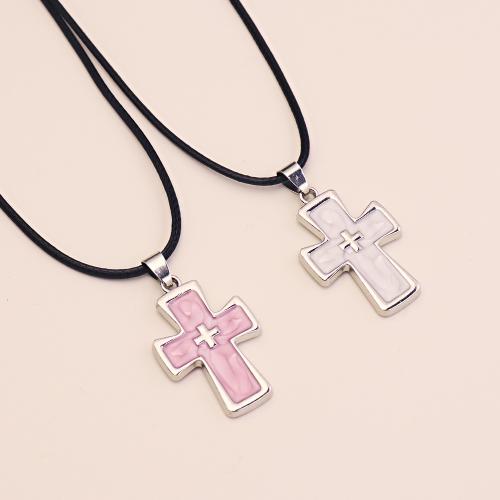 Tibetan Style Sweater Chain Necklace, Cross, gold color plated, fashion jewelry & enamel, more colors for choice, Sold By PC