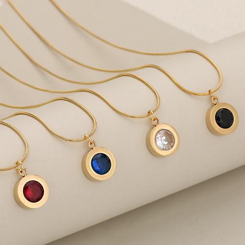 Stainless Steel Jewelry Necklace, 304 Stainless Steel, with Cubic Zirconia, plated, fashion jewelry & for woman, more colors for choice, Sold By PC