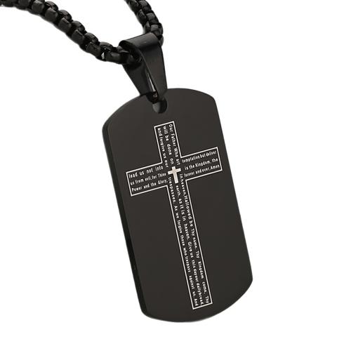 Stainless Steel Cross Pendants, 304 Stainless Steel, plated, DIY, black, Sold By PC