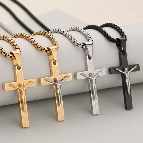 Stainless Steel Cross Pendants, 304 Stainless Steel, plated, embossed & DIY, more colors for choice, Sold By PC