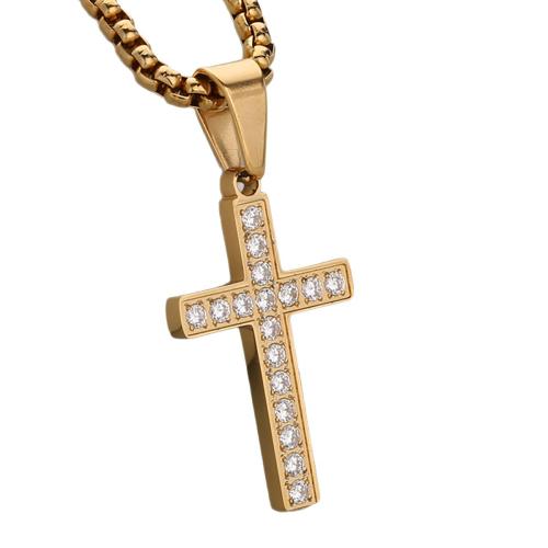 Stainless Steel Cross Pendants, 304 Stainless Steel, plated, DIY & micro pave cubic zirconia, more colors for choice, Sold By PC