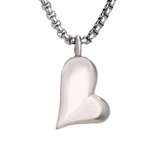 304 Stainless Steel Cinerary Casket Pendant, Heart, plated, DIY, original color, Sold By PC