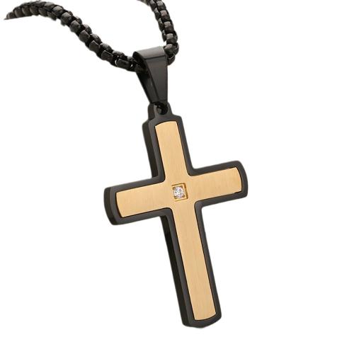 Stainless Steel Cross Pendants, 304 Stainless Steel, plated, DIY & with rhinestone, more colors for choice, Sold By PC