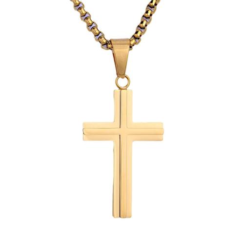 Stainless Steel Cross Pendants, 304 Stainless Steel, plated, Double Layer & DIY, more colors for choice, Sold By PC