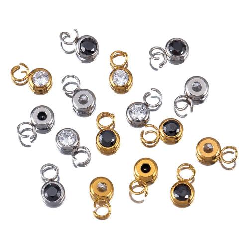Bijoux pendentifs en acier inoxydable , Acier inoxydable 304, Rond, Placage, DIY & avec strass, plus de couleurs à choisir, 10PC/sac, Vendu par sac