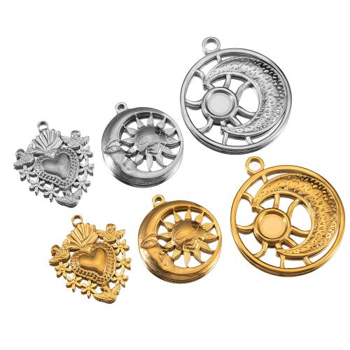 Bijoux pendentifs en acier inoxydable , Acier inoxydable 304, Placage, DIY & styles différents pour le choix & creux, plus de couleurs à choisir, 2PC/sac, Vendu par sac