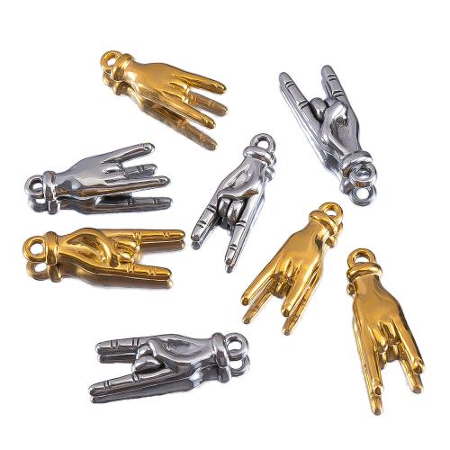 Ювелирные подвески из нержавеющей стали, Нержавеющая сталь 304, Рука, Другое покрытие, DIY & разный размер для выбора, Много цветов для выбора, 2ПК/сумка, продается сумка