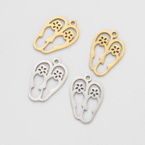 Stainless Steel Pendants, 304 Stainless Steel, Slipper, plated, DIY, more colors for choice, 18x12x1mm, Sold By PC