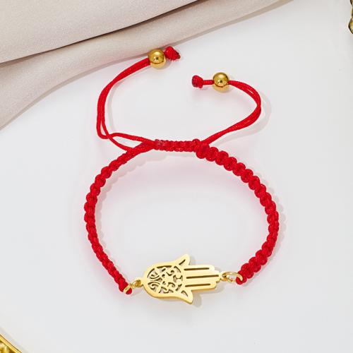 Fashion Bracelet & Bangle Jewelry, 304 Stainless Steel, with Knot Cord, Hand, plated, fashion jewelry, more colors for choice, Sold By PC