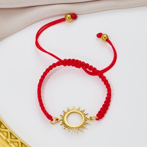 Pulseras de Moda, acero inoxidable 304, con Cordón de nudo, sol, chapado, Joyería & hueco, más colores para la opción, Vendido por UD
