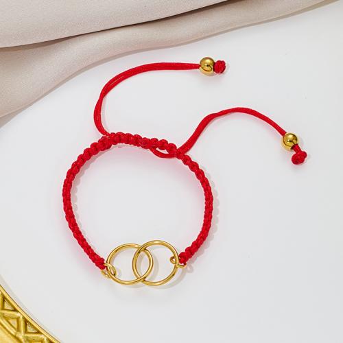 Pulseras de Moda, acero inoxidable 304, con Cordón de nudo, Donut, chapado, Joyería & hueco, más colores para la opción, Vendido por UD