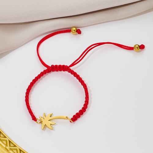Fashion Bracelet & Bangle Jewelry, 304 Stainless Steel, with Knot Cord, Palm Tree, plated, fashion jewelry, more colors for choice, Sold By PC