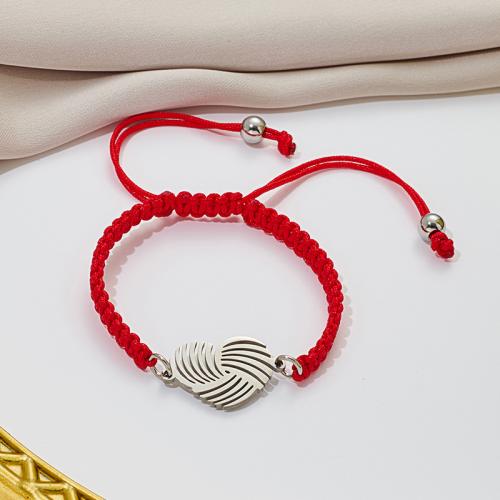 Mode Armband, 304 Edelstahl, mit Knotenschnur, Herz, plattiert, Modeschmuck, keine, verkauft von PC