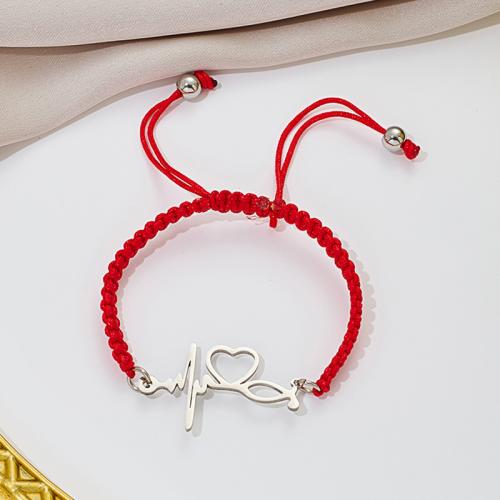 Mode Armband, 304 Edelstahl, mit Knotenschnur, Elektrokardiographische, plattiert, Modeschmuck, keine, verkauft von PC