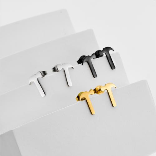 Серьги из нержавеющей стали, Нержавеющая сталь 304, молоток, Другое покрытие, ювелирные изделия моды, Много цветов для выбора, 12Пары/сумка, продается сумка