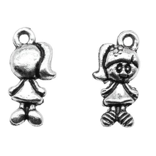 Character Tibetan Style Pendants, Girl, plated, DIY, 20PCs/Bag, Sold By Bag
