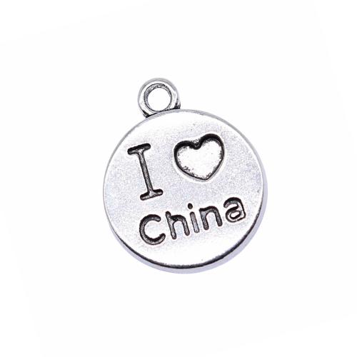 Tibetan Style Pendants, Round, plated, DIY, 10PCs/Bag, Sold By Bag