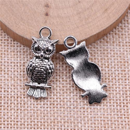 Tibetan Style Animal Pendants, Owl, plated, DIY, more colors for choice, 10PCs/Bag, Sold By Bag