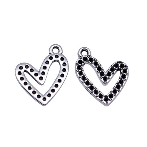Tibetan Style Heart Pendants, plated, DIY, 10PCs/Bag, Sold By Bag