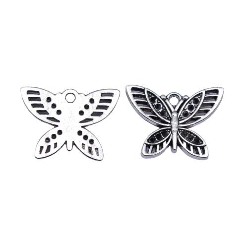 Tibetan Style Animal Pendants, Butterfly, plated, DIY, 10PCs/Bag, Sold By Bag