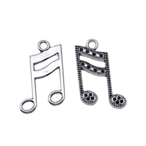 Musical Instrument Shaped Tibetan Style Pendants, Music Note, plated, DIY, 10PCs/Bag, Sold By Bag
