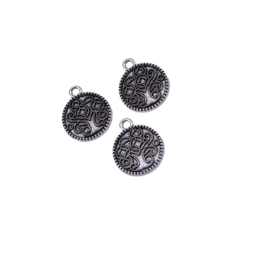 Tibetan Style Pendants, Round, plated, DIY, 20PCs/Bag, Sold By Bag