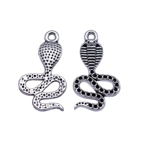 Tibetan Style Animal Pendants, Snake, plated, DIY, 10PCs/Bag, Sold By Bag