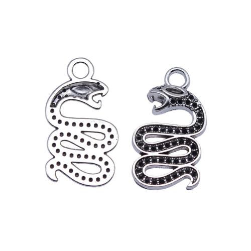 Tibetan Style Animal Pendants, Snake, plated, DIY, 10PCs/Bag, Sold By Bag