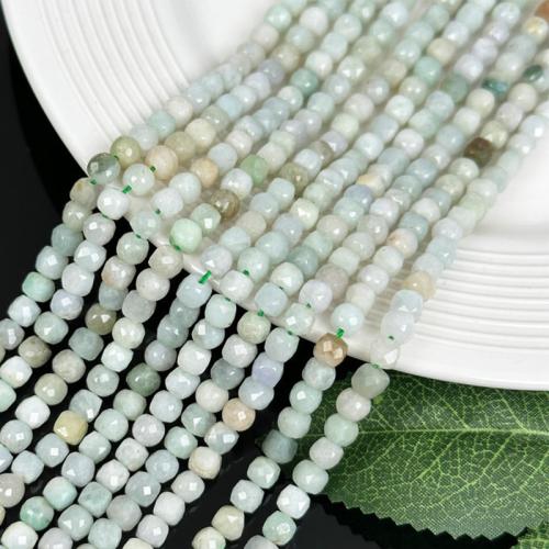 Natural Jade Beads, Jade Burma, Square, polished, DIY & faceted, 4x4mm, Sold Per Approx 38 cm Strand