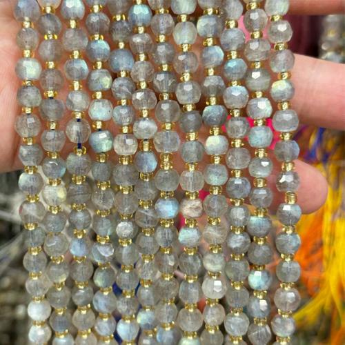 Abalorios de Labradorita, Linterna China, pulido, Bricolaje & facetas, 4x6mm, Vendido para aproximado 38 cm Sarta