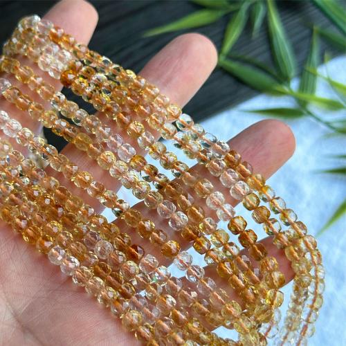 Granos citrinos naturales, abalorio de citrino, Cuadrado, pulido, Bricolaje & facetas, 4x4mm, Vendido para aproximado 38-39 cm Sarta
