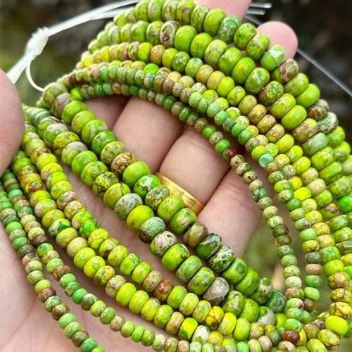 Gemstone Jewelry Beads, Impression Jasper, Rondelle, DIY & different size for choice, green, Sold Per Approx 39 cm Strand