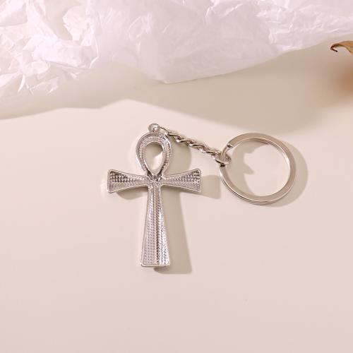 Bag Purse Charms Keyrings Keychains, Tibetan Style, Cross, gold color plated, fashion jewelry, silver color, Sold By PC