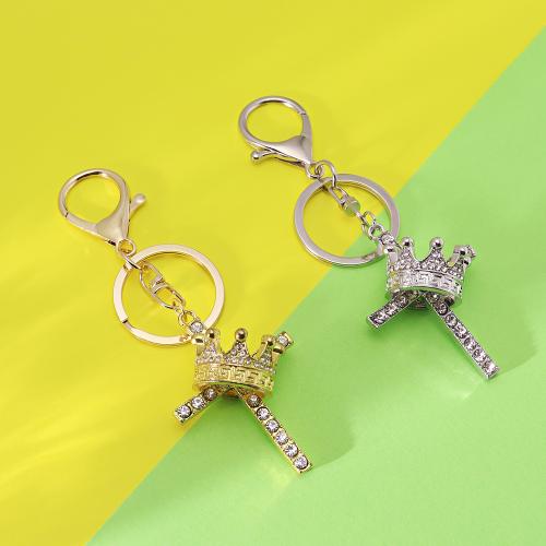 Bag Purse Charms Keyrings Keychains, Tibetan Style, Cross, gold color plated, fashion jewelry & with rhinestone, more colors for choice, Sold By PC