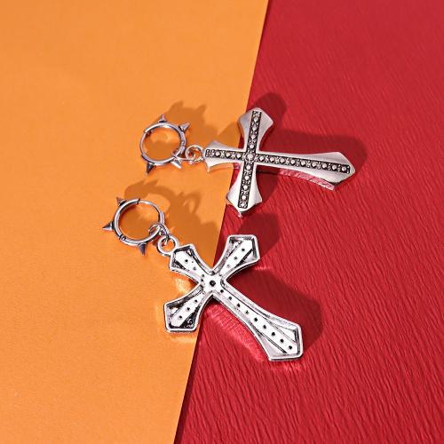 Tibetan Style Drop Earrings, Cross, gold color plated, fashion jewelry, more colors for choice, Sold By Pair