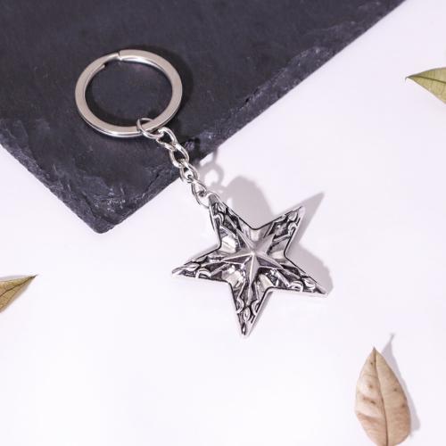 Bag Purse Charms Keyrings Keychains, Tibetan Style, Star, gold color plated, fashion jewelry, silver color, Sold By PC
