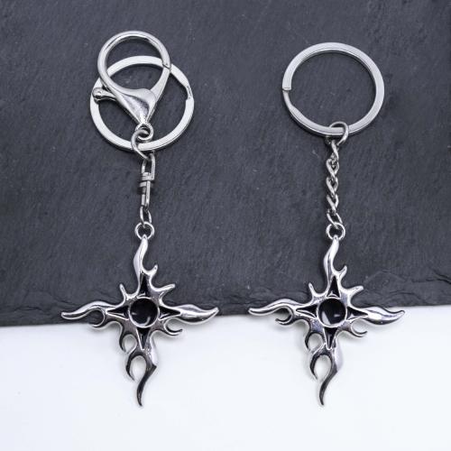 Bag Purse Charms Keyrings Keychains, Tibetan Style, Cross, gold color plated, fashion jewelry, silver color, Sold By PC