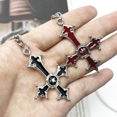 Bag Purse Charms Keyrings Keychains, Tibetan Style, Cross, gold color plated, fashion jewelry & enamel, more colors for choice, Sold By PC