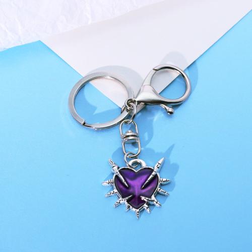 Bag Purse Charms Keyrings Keychains, Tibetan Style, Heart, gold color plated, fashion jewelry & enamel, more colors for choice, Sold By PC