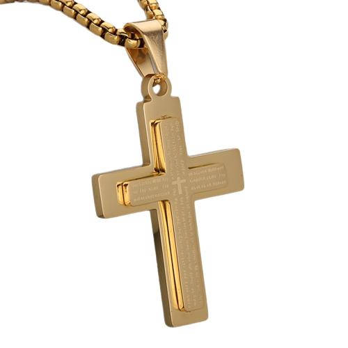 Stainless Steel Cross Pendants, 304 Stainless Steel, plated, Double Layer & DIY, more colors for choice, Sold By PC