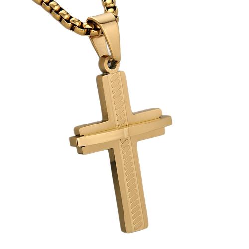 Edelstahl-Kreuz- Anhänger, 304 Edelstahl, plattiert, DIY & 3D-Effekt, keine, verkauft von PC