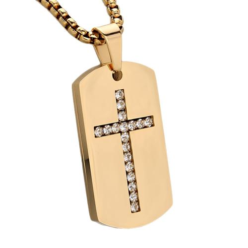 Stainless Steel Cross Pendants, 304 Stainless Steel, plated, DIY & with rhinestone, more colors for choice, Sold By PC