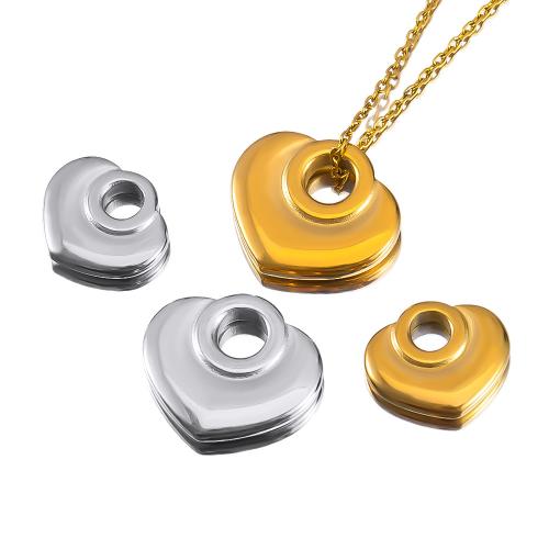 Acier inoxydable Coeur Pendentifs, Acier inoxydable 304, Placage, DIY & normes différentes pour le choix, plus de couleurs à choisir, 2PC/sac, Vendu par sac