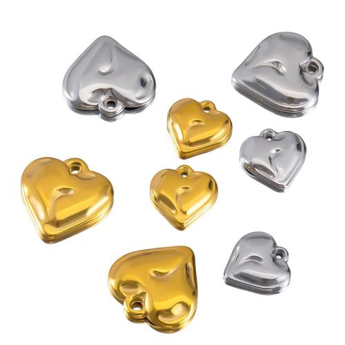 Acier inoxydable Coeur Pendentifs, Acier inoxydable 304, Placage, DIY & normes différentes pour le choix, plus de couleurs à choisir, 2PC/sac, Vendu par sac
