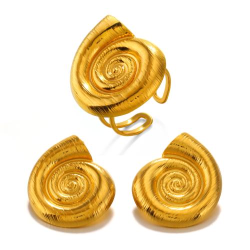 Fashion Stainless Steel Jewelry Sets, 304 Stainless Steel, Conch, plated, fashion jewelry & different styles for choice & for woman, golden, Sold By PC