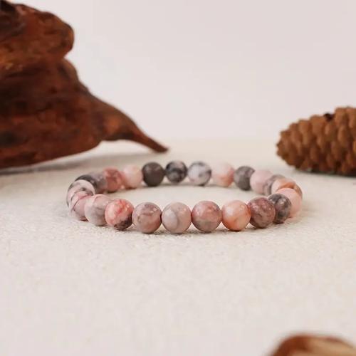Gemstone Bracelets, Zebra Jasper, fashion jewelry, mixed colors, Length:19 cm, Sold By PC