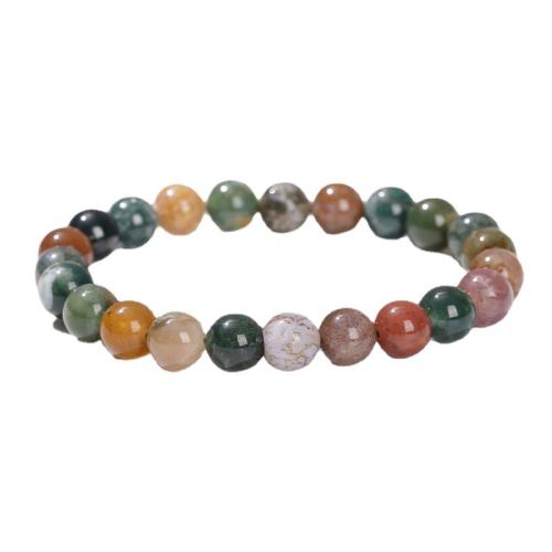 Indian Agate Bracelets, fashion jewelry, mixed colors, Length:19 cm, Sold By PC