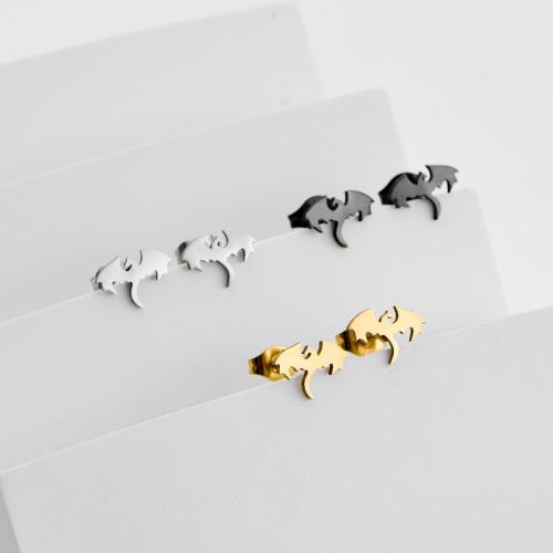 Pendientes de Acero Inoxidable, acero inoxidable 304, Animal, chapado, Joyería, más colores para la opción, 12parespareja/Bolsa, Vendido por Bolsa