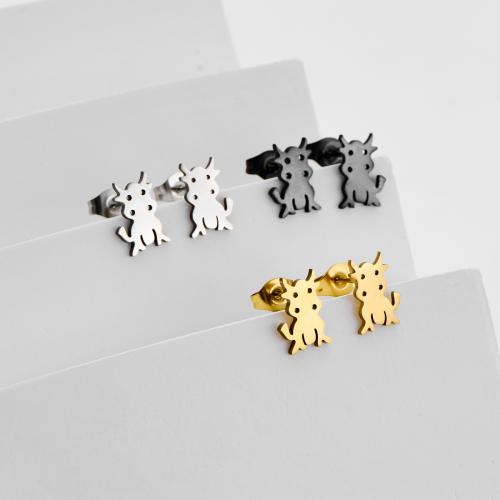 Pendientes de Acero Inoxidable, acero inoxidable 304, Animal, chapado, Joyería, más colores para la opción, 12parespareja/Bolsa, Vendido por Bolsa