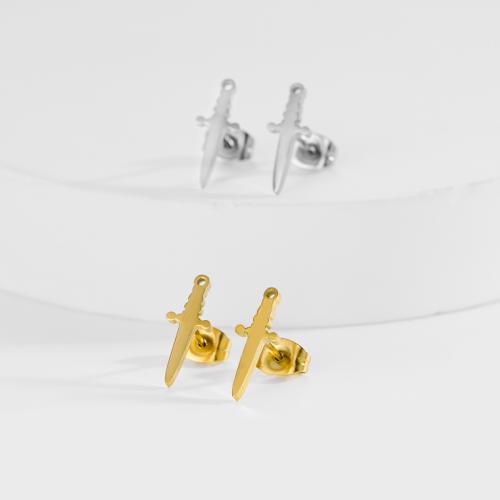 Stainless Steel Stud Earrings, 304 Stainless Steel, plated, Halloween Design & fashion jewelry, more colors for choice, 12Pairs/Bag, Sold By Bag